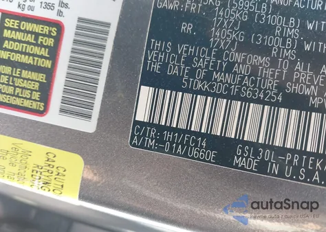 2015 Toyota Sienna Le 8 Passenger из США, поврежденный, VIN 5TDKK3DC1FS634254